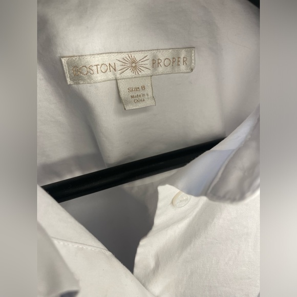 Boston Proper White Button Up Dress Shirt EUC Size 8 - Picture 3 of 5
